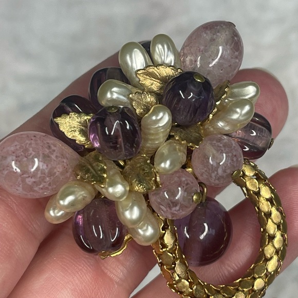 Vintage 1930s Louis Rousselet Paris Poured Glass Brooch - Picture 6 of 11